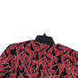 Womens Red Black Floral 3/4 Sleeve Back Zip Attached Jacket Mini Dress Size 12 image number 2