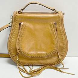 Rebecca Minkoff Vanity Camel Leather Saddle Crossbody Bag