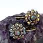 Designer Liz Palacios Gold-Tone Crystal Cut Stone Flower Drop Earrings image number 1