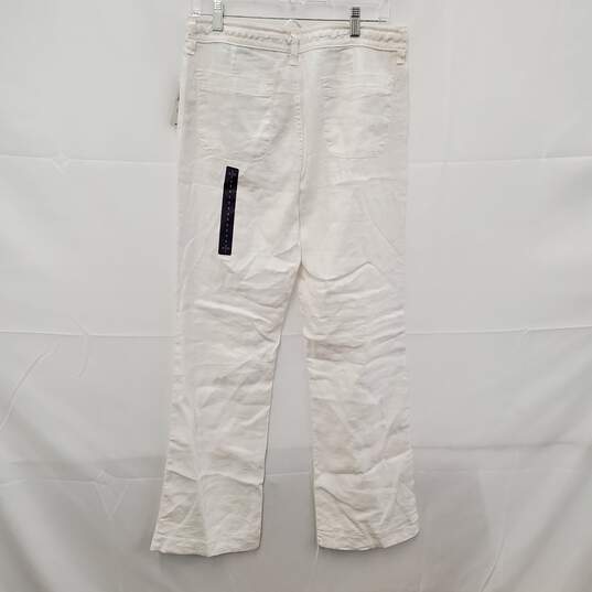 NWT NYDJ WM's White Linen Blend Wide Leg Pants Size 8 image number 2