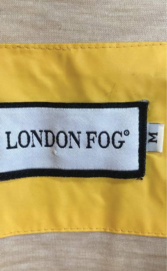 London Fog Mens Yellow Long Sleeve Pockets Hooded Full Zip Rain Coat Size Medium image number 3
