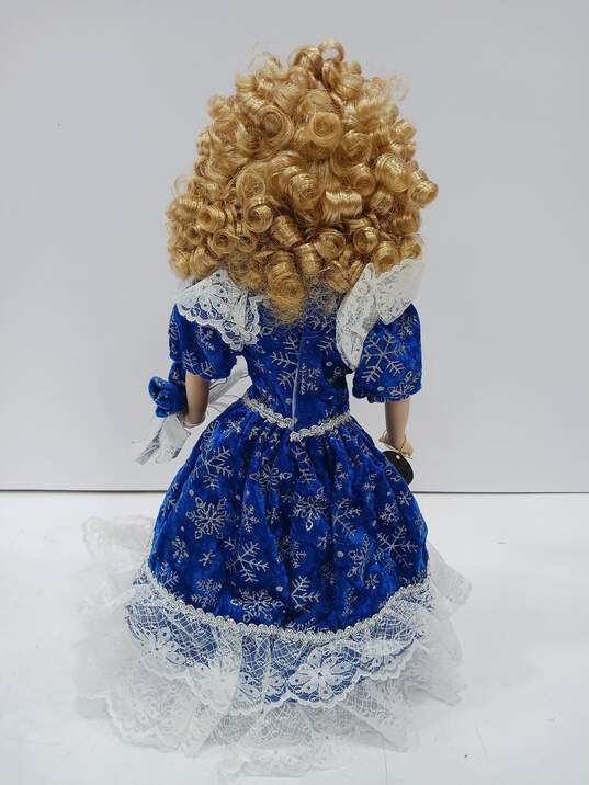 Porcelain Doll of Girl In Blue Dress In Box image number 3