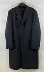 Mens Black Pockets Long Sleeve Notch Lapel Single Breasted Overcoat Size Large image number 1