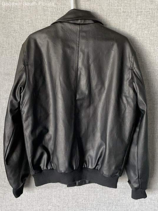 GA Milano Mens Black Leather Jacket Size L With Tags image number 2
