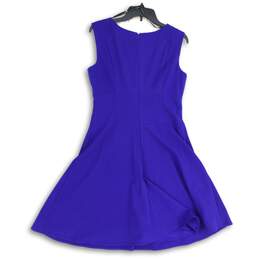 Marc New York Womens Blue Sleeveless Round Neck Back zip Mini Dress Size L alternative image
