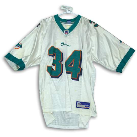 NFL Reebok Mens White Aqua Dolphins Jersey #34 Williams Size L image number 1