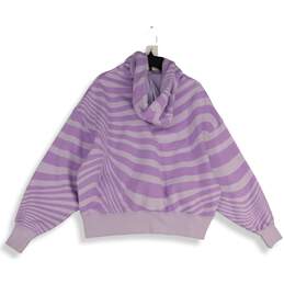 NWT Nike Womens Purple Striped Long Sleeve Drawstring Pockets Hoodie Size XS alternative image