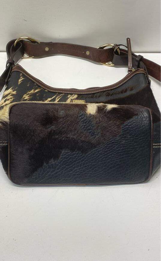 Dooney & Bourke Leather Cow Hair Hobo Shoulder Satchel Bag image number 3