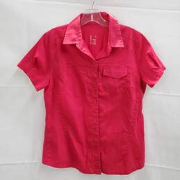 Arcteryx Pink Cotton Blend Trim Fit Button Up Short Sleeve Shirt Women's Size L