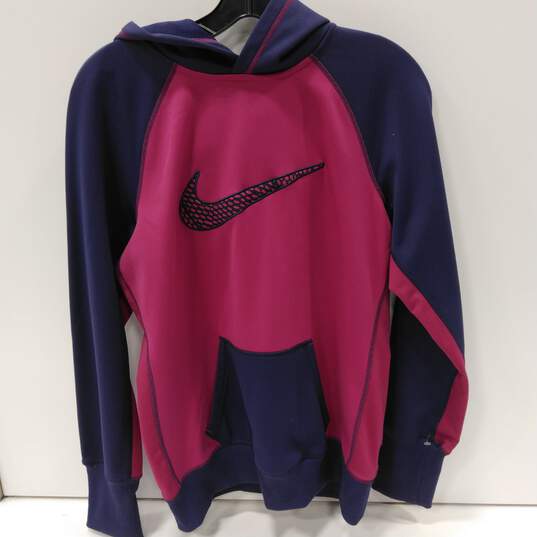 Nike Therma-Fit Purple Pink Colorblock Pullover Hoodie Women's Size L image number 1