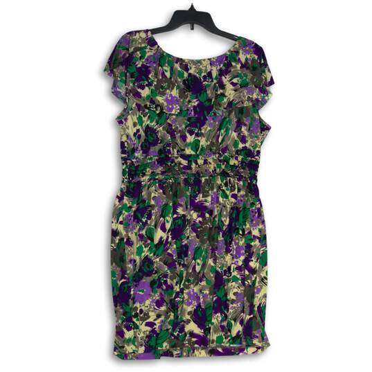 NWT Womens Multicolor Floral Scoop Neck Sleeveless Short Mini Dress Size XL image number 2
