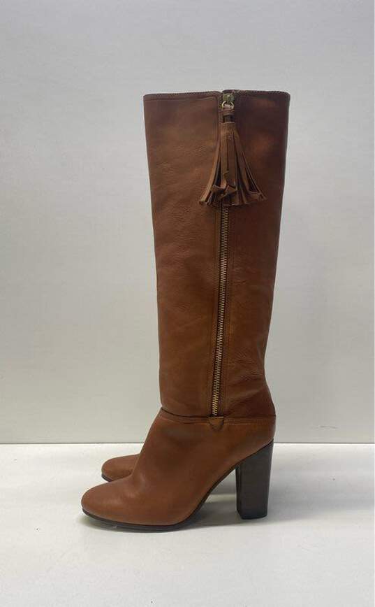 Coach Leather Therese Riding Boots Tan 8 image number 2