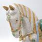 Chinese Tang Horse Statue White Crackle Glaze 13" Tall Green Saddle image number 6