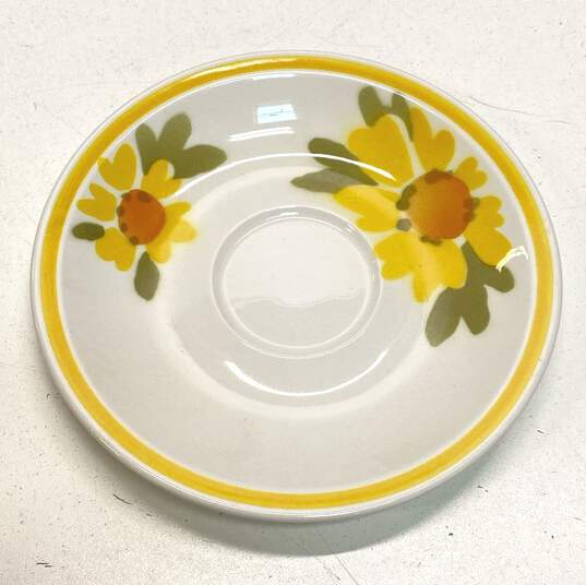 Mikasa Cera-Stone Tea/Coffee Cups & Saucer Plates Dolly Sunflower MCM 8pc Set image number 5