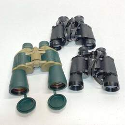 Assorted Binoculars Bundle Lot of 3 with Cases