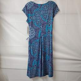 Evan Picone Women's Sheer Aqua Blue Midi Dress Size 14 alternative image