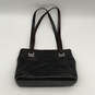 Womens Black Brown Leather Inner Pockets Double Handed Shoulder Bag image number 1