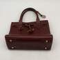 Dooney & Bourke Womens Brown Leather Logo Charm Double Top Handle Handbag image number 1