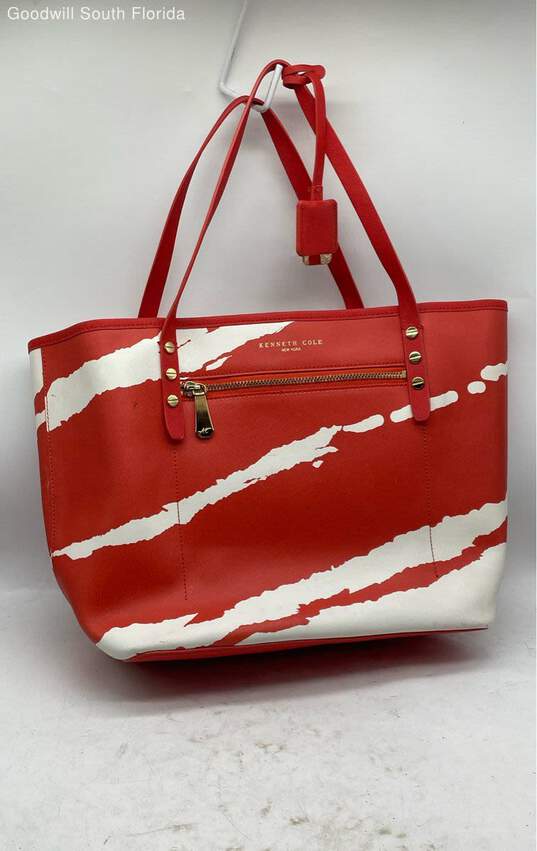 Kenneth Cole Womens Red Beige Handbag image number 1