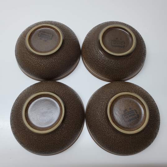 Denby Pottery Stoneware Cotswold Soup Cereal Fruit Bowls Textured Brown Set of 4 image number 4