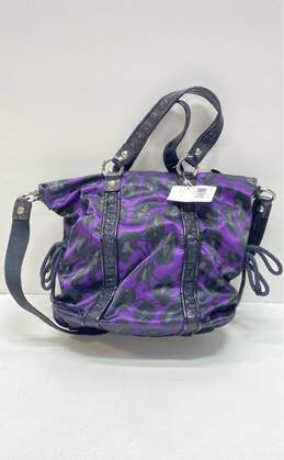 COACH F20071 Daisy Purple Floral Nylon Shoulder Tote Bag alternative image