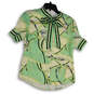 NWT Womens Green Chain Print Long Sleeves Tie Neck Blouse Top Size 12 image number 1