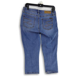 Womens Blue Medium Wash Denim Stretch Straight Leg Capri Jeans Size 6 alternative image