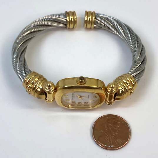 Designer Joan Rivers V377 Two-Tone Analog White Dial Quartz Wristwatch image number 3