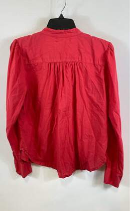 Xirena Womens Red Band Collar Long Sleeve Button Up Shirt Size Medium alternative image