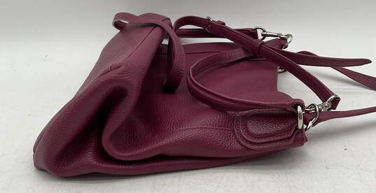 Coach Purple Leather Edie Shoulder Bag W/Purple Stiletto Pumps Women's Size 9 image number 6