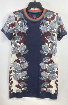 Ted Baker Women Blue Tropical Mini Shirt Dress S
