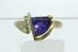 14K Yellow Gold Amethyst 0.04 CTTW Diamond Abstract Ring 3.7g image number 6