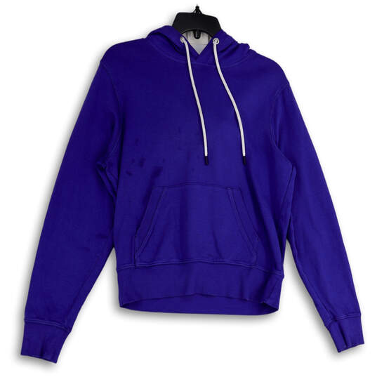 Womens Purple Long Sleeve Kangaroo Pocket Pullover Hoodie Size Medium image number 1