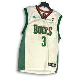 Adidas Mens White Milwaukee Bucks Brandon Jennings 3 Basketball Jersey Size M