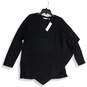 NWT Soft Surroundings Womens Black V-Neck Long Sleeve Tunic Sweater Size Large image number 1