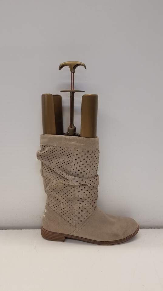 Toms Serra Perforated Slouch Boots Beige 9 image number 1