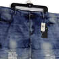 NWT Mens Blue Denim Medium Wash Distressed Tapered Leg Jeans Size 44x32 image number 3
