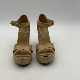 Jimmy Choo Womens Beige Tan Wedge Heel Ankle Strap Sandals Size 36/COA
