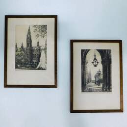 ATQ Rathaus Pencil Signed Framed Etching Prints Art Pieces