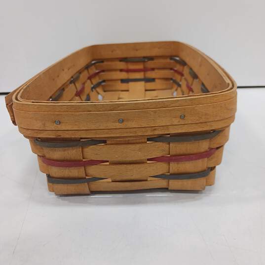 Vintage 1995 Longaberger Hand Woven Rectangular Basket image number 4