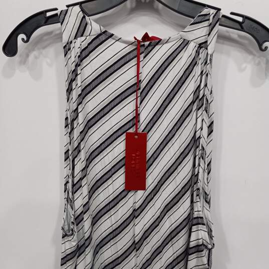 Jennifer Lopez Women's Black/Gray/White Striped Dress Size XL with Tag image number 3