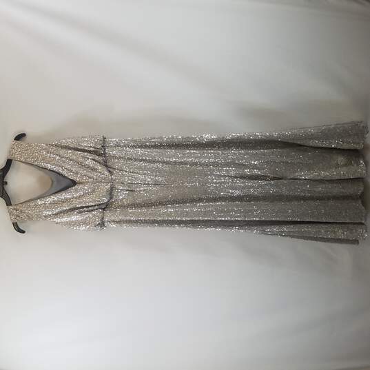 Buy the David's Bridal Women Silver Sequin Formal Sleeveless Dress Max ...