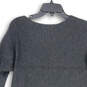 Womens Gray Round Neck Long Sleeve Side Slit Tunic Blouse Top Size S image number 1