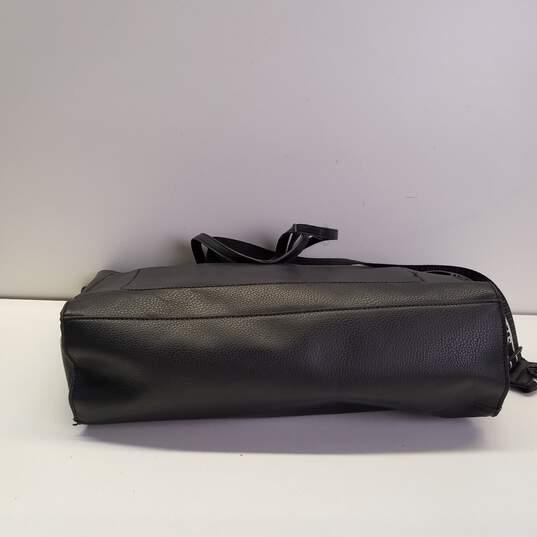 Steve Madden Black Faux Leather Shoulder Bag Tote Purse Satchel Handbag  Large