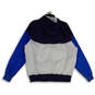 NWT Mens Blue White Hooded Long Sleeve Full-Zip Windbreaker Jacket Size M image number 2