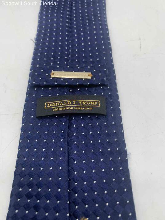 Donald J. Trump Mens Blue White Spec Tie image number 3