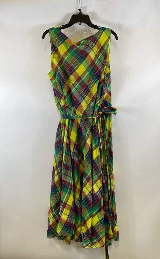 Lauren Ralph Lauren Multicolor Plaid Casual Dress - Size 16 image number 4