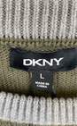 NWT DKNY Mens Military Green Cotton Knit Long Sleeve Pullover Sweater Size L image number 4