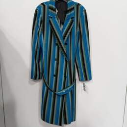 Women's I-N-C Striped Long Belted Trench Coat Sz XL NWT
