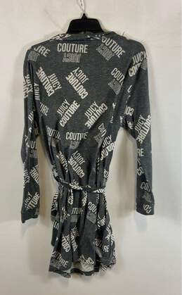 Juicy Couture Womens Black Printed Long Sleeve Tie Robe Size L/XL alternative image